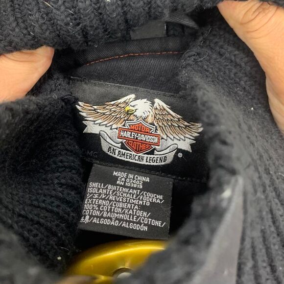 Harley Davidson Womens Black Orange Full Zip Jacket Sz Medium Biker Chic Race - Picture 3 of 5